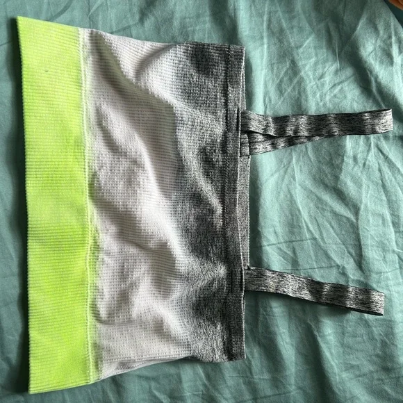 Gray and Neon Yellow Crop Top - Picture 1 of 2